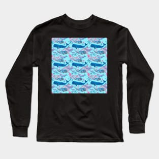 Sealife watercolour- blue Long Sleeve T-Shirt